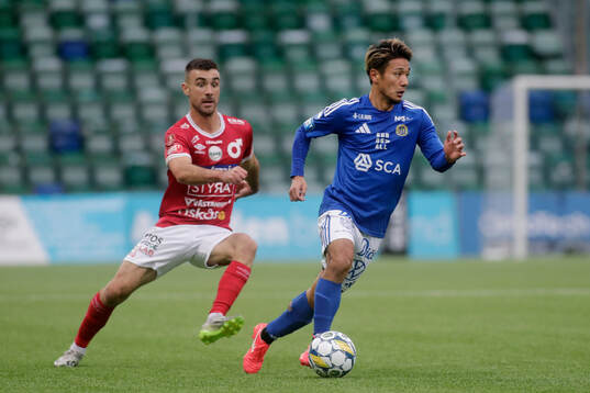 Degerfors Carlos Moros Gracia och GIF Sundsvalls Taiki Kagayama