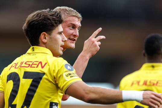 Elfsborgs Emil Holten jublar efter 0-1