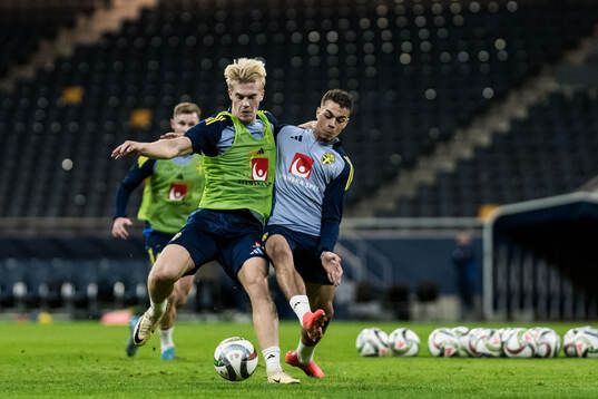 Lucas Bergvall and Yasin Ayari of the Swedish men's