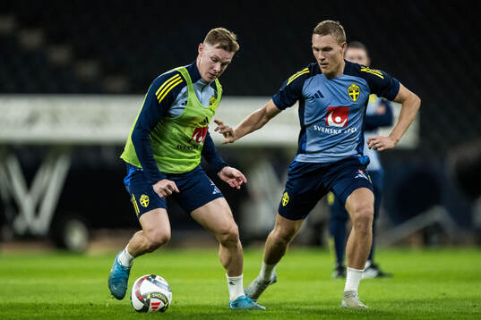 Emil Krafth and Ludwig Augustinsson of the Swedish men's