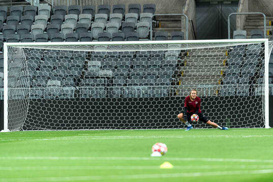 Goalkeeper Anna Tamminen of Hammarby at a training session on October 8, 2024 in Stockholm. 

