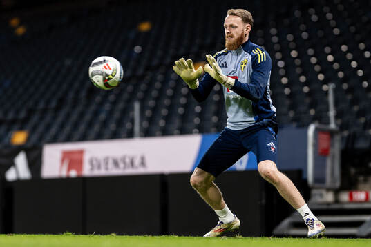 goalkeeper Viktor Johansson of the Swedish men's football