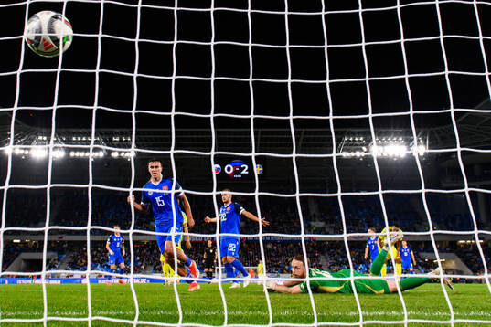 David Strelec of Slovakia scores 1-2