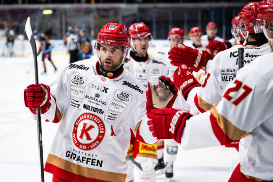 Kalmars Gabriel Olsson jublar