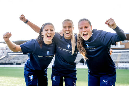 Malmö FFs Lovisa Wifvesson, Elin Björklund och Linnea
