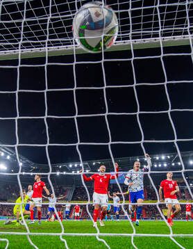 Erling Braut Haaland of Norway celebrates after 1-1