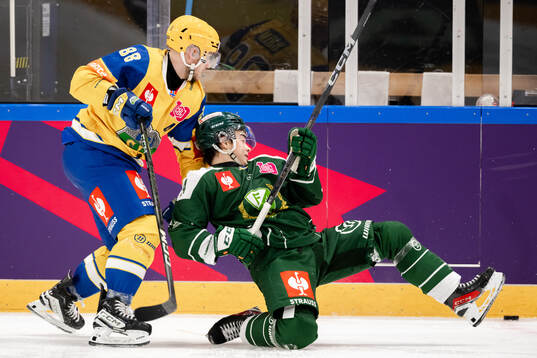 Andreas Hjelm of Storhamar and Elias Straume Vatne of