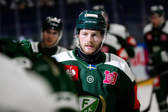 Axel Bergqvist of Färjestad  celebrates the 2-0 goal