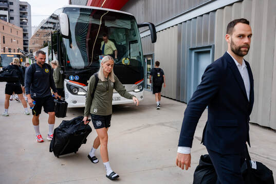 Alice Carlsson of Hammarby ahead of a training session on October 15, 2024 in Barcelona. 
