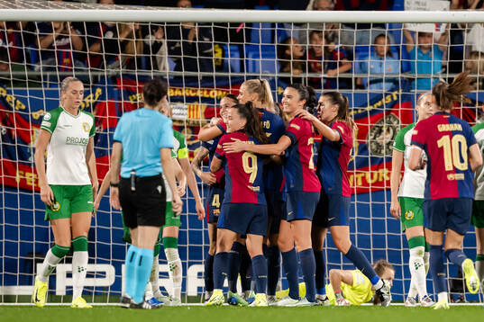 Maria Leon , Fridolina Rolfö and Ingrid Engen of Barcelona
