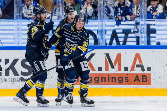 HV71s Måns Lindbäck jublar