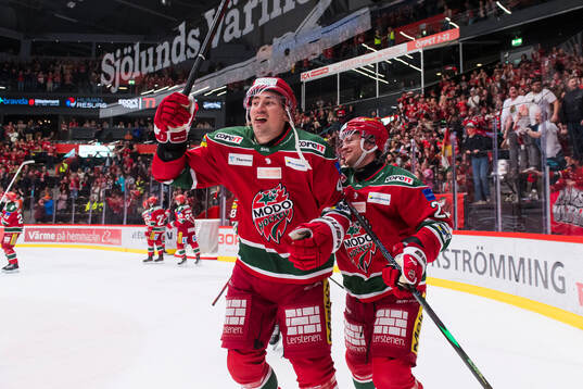 MoDos David Bernhardt och Mattias Norlinder jublar