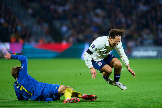 AARHUS, DENMARK - OCTOBER 21: Nicolai Vallys of Brondby IF
