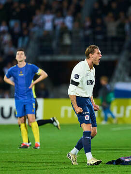 AARHUS, DENMARK - OCTOBER 21: Felix Beijmo of AGF Aarhus