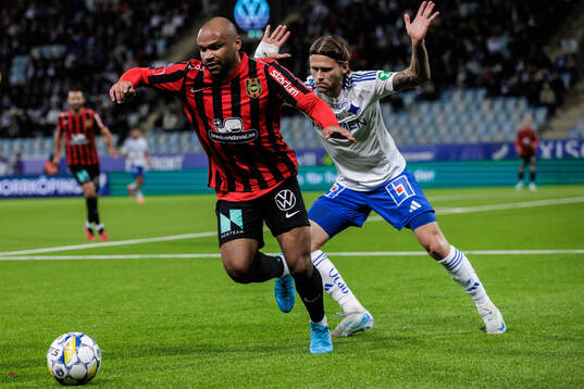 Brommapojkarnas Serge-Junior Martinsson Ngouali och IFK Norrköpings Arnor Traustason