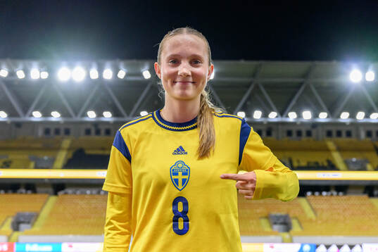 Fanny Peterson of Sweden celebrates