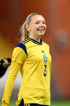 Anna Svanberg of Sweden celebrates