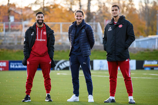 Sandvikens Amin Al-Hamawi, Helsingborgs Ervin Gigovic och Sandvikens Zinedin Smajlovic