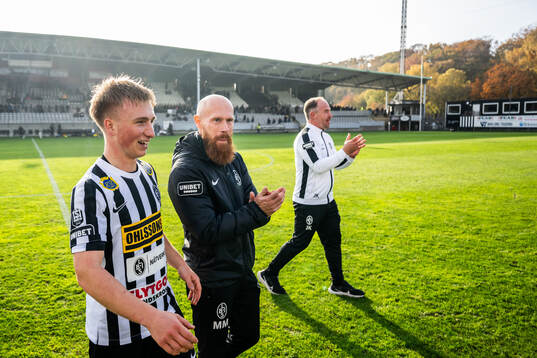 Landskronas Constantino Capotondi och tränare Max Mölder
