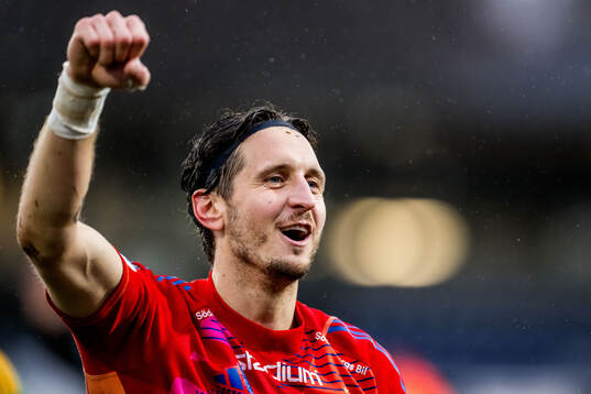 IFK Norrköpings målvakt David Mitov Nilsson jublar