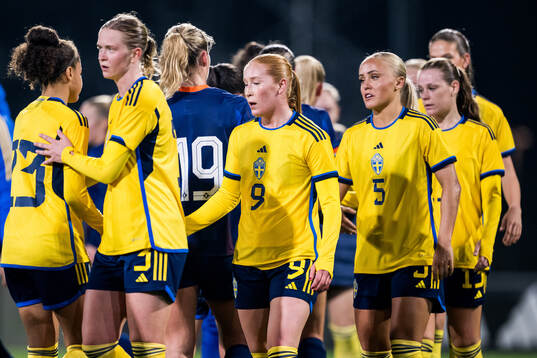 Tilde Johansson of Sweden looks dejected