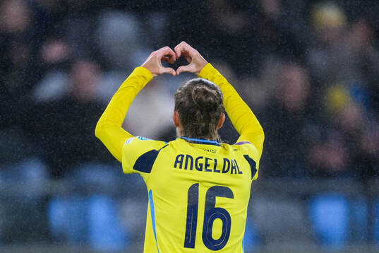 Filippa Angeldahl of Sweden celebrates