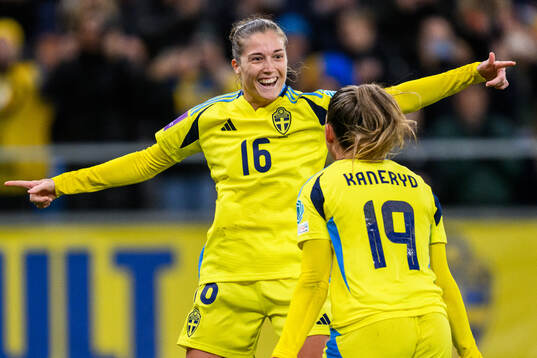 Filippa Angeldahl of Sweden celebrates