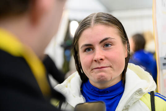 Hanna Wijk of Sweden gets emotional