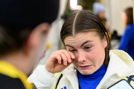 Hanna Wijk of Sweden gets emotional