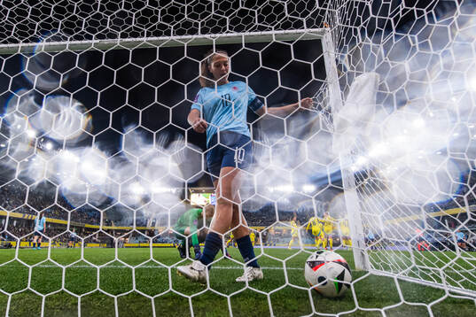 Laura Miller of Luxembourg looks dejected