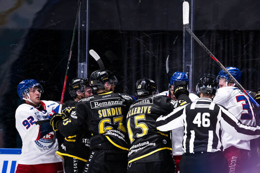 IK Oskarshamns Axel Landén och AIKs Jordan Bellerive