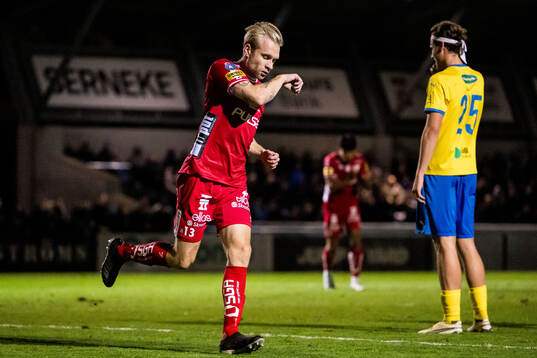 Elfsborgs Johan Larsson jublar efter 0-1