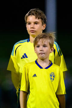Ludwig Arvidsson of Sweden at lineup ahead of the under-16 international friendly football match between Sweden and Norway on October 31, 2024 in Ulricehamn. 