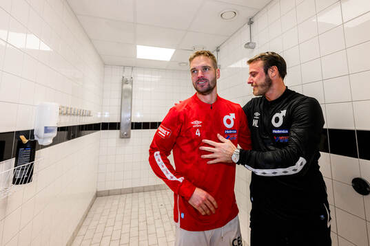 Degerfors Johan Mårtensson och tränare William Lundin