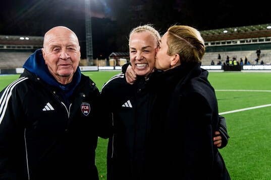 Rosengårds Erling Nilsson, Caroline Seger och sportchef Therese Sjögran