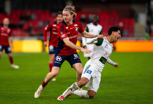 Östers IFs Daniel Ljung och Skövde AIKs Marcus Mikhail