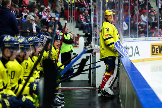 Goaltender Jacob Johansson of Sweden
