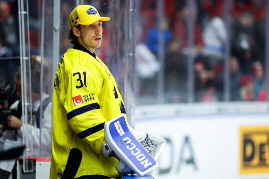 Goaltender Jacob Johansson of Sweden