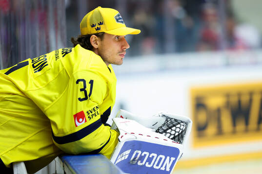 Goaltender Jacob Johansson of Sweden