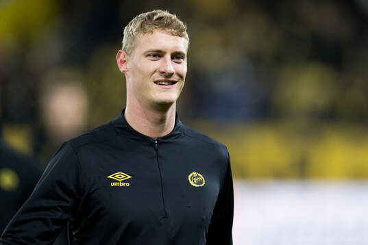 Emil Holten of Elfsborg ahead of the Europa League match between Elfsborg and Braga on November 7, 2024 in Borås. 
