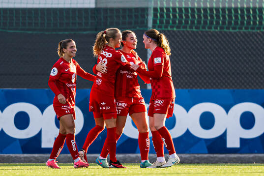 Anna Nerland Aahjem of Brann celebrates after scoring the 0-3 goal