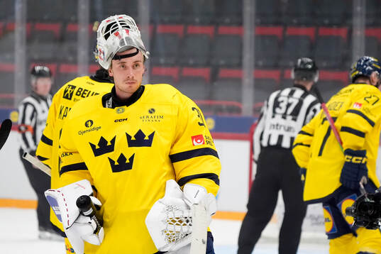 Goaltender Jacob Johansson of Sweden