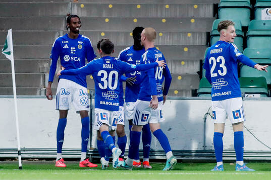 GIF Sundsvalls Yaqub Finey jublar efter 1-0