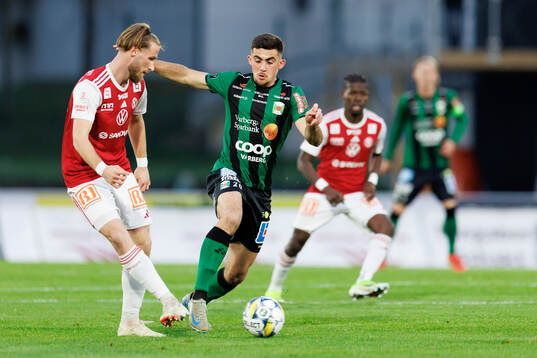 Sandvikens IFs Kasper Harletun och Varbergs Aulon Bitiqi