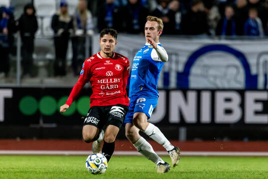 Trelleborgs Ammar Asani och Oddevolds Noa Bernhardtz
