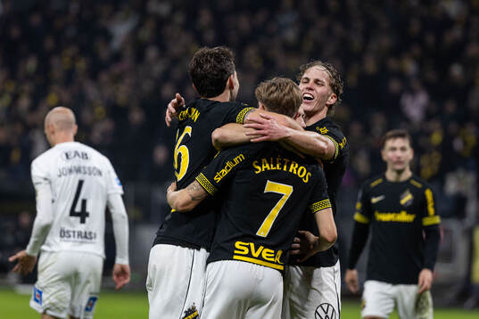 AIKs Benjamin Tiedemann Hansen, Anton Salétros, och Onni