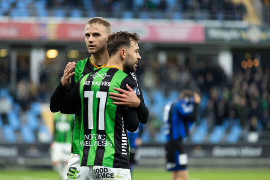 GAIS Edvin Becirovic och Gustav Lundgren jublar