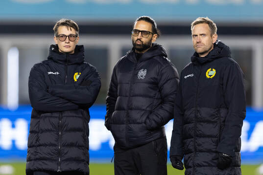 Assistant coach Viktor Blom, Raheb Muftee and head coach Martin Sjögren