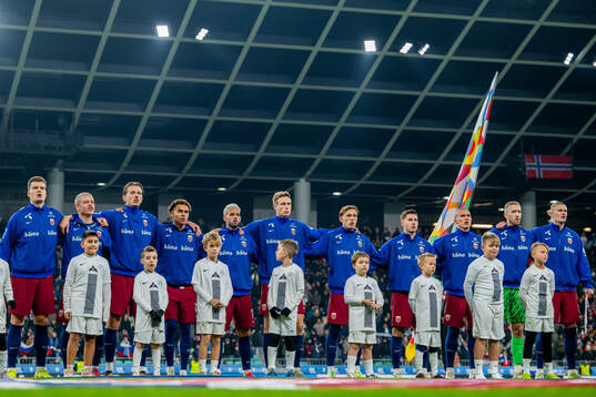  Alexander Sørloth, Julian Ryerson, Sander Berge, Antonio Nusa, Aron Dønnum, Torbjørn Lysaker Heggem, Marcus Holmgren Pedersen, Lasse Berg Johnsen, Leo Østigård, goalkeeper Egil Selvik and Erling Braut Haaland.