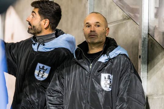 Club owner Andrés Iniesta of FC Helsingør